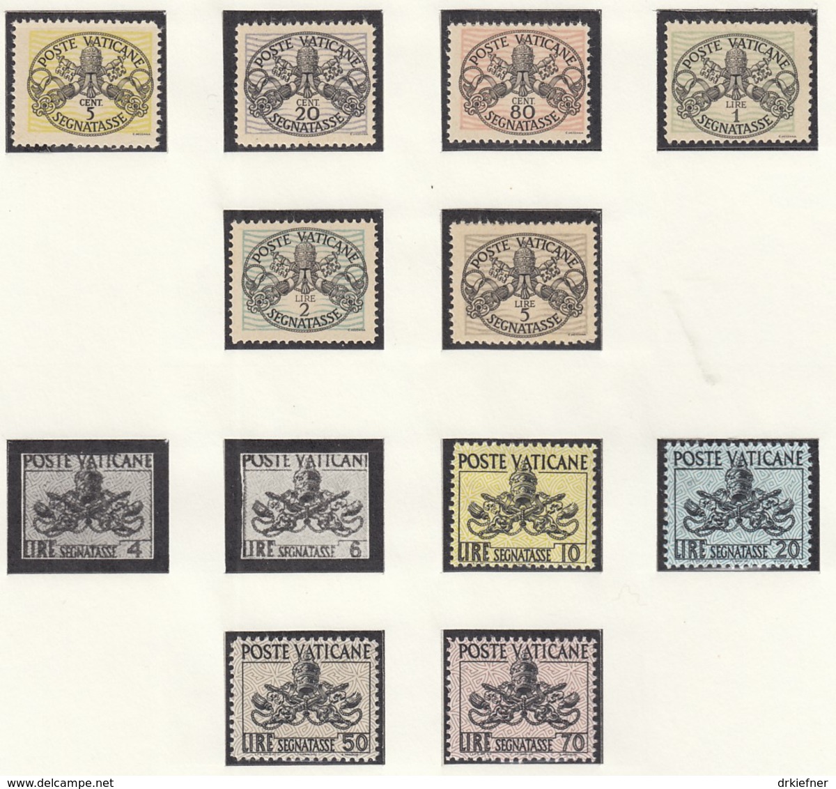 VATIKAN  Porto 7-12 X, 15-24, Postfrisch **, 1945-1968 - Postage Due