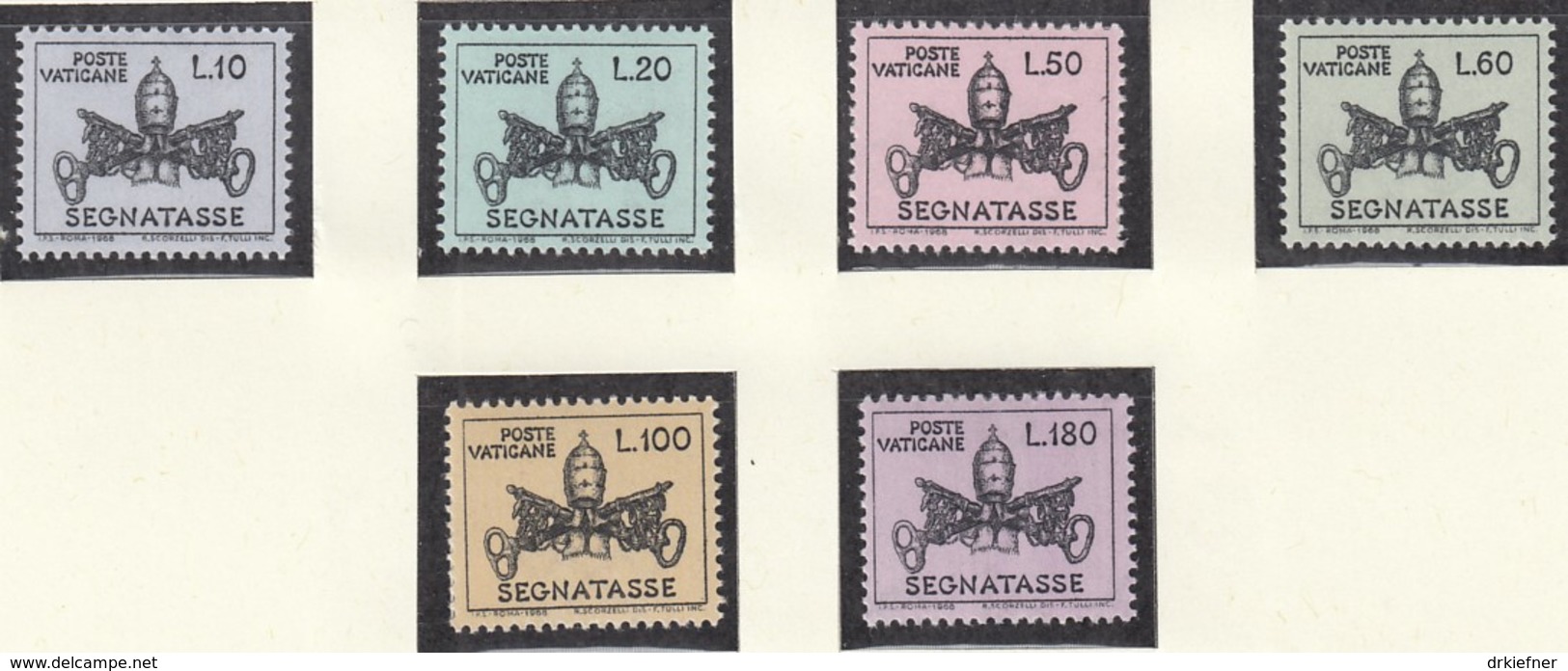 VATIKAN  Porto 7-12 X, 15-24, Postfrisch **, 1945-1968 - Portomarken