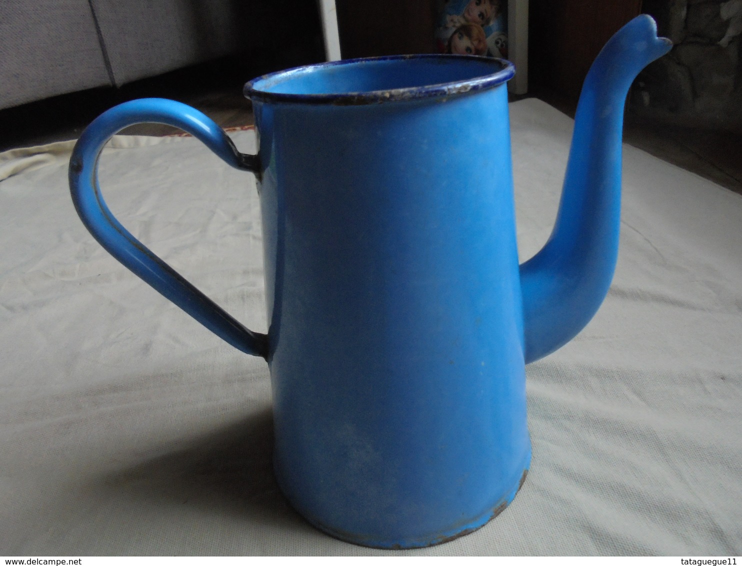 Ancien - Cafetière en tôle émaillée