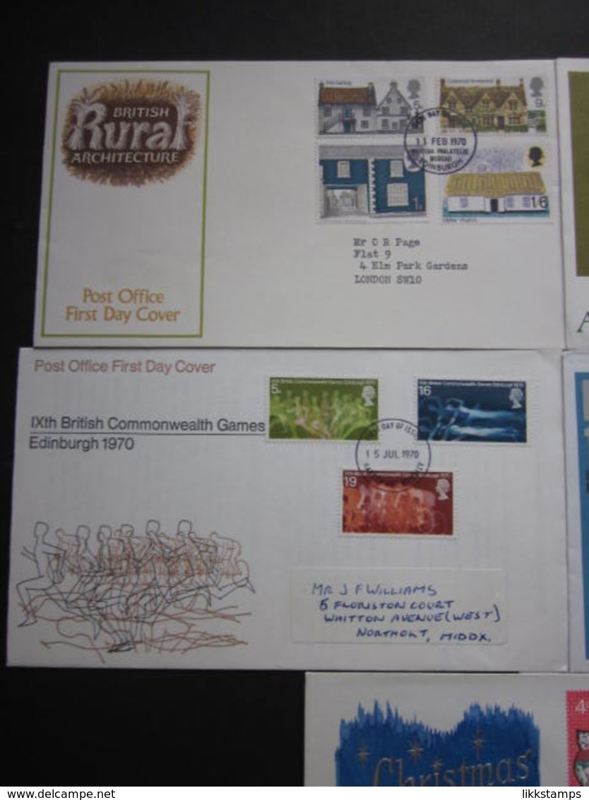 1970 A GROUP OF FIVE FIRST DAY OF ISSUE POSTMARKED COVERS.(C) #00996 - 1952-1971 Pre-Decimal Issues