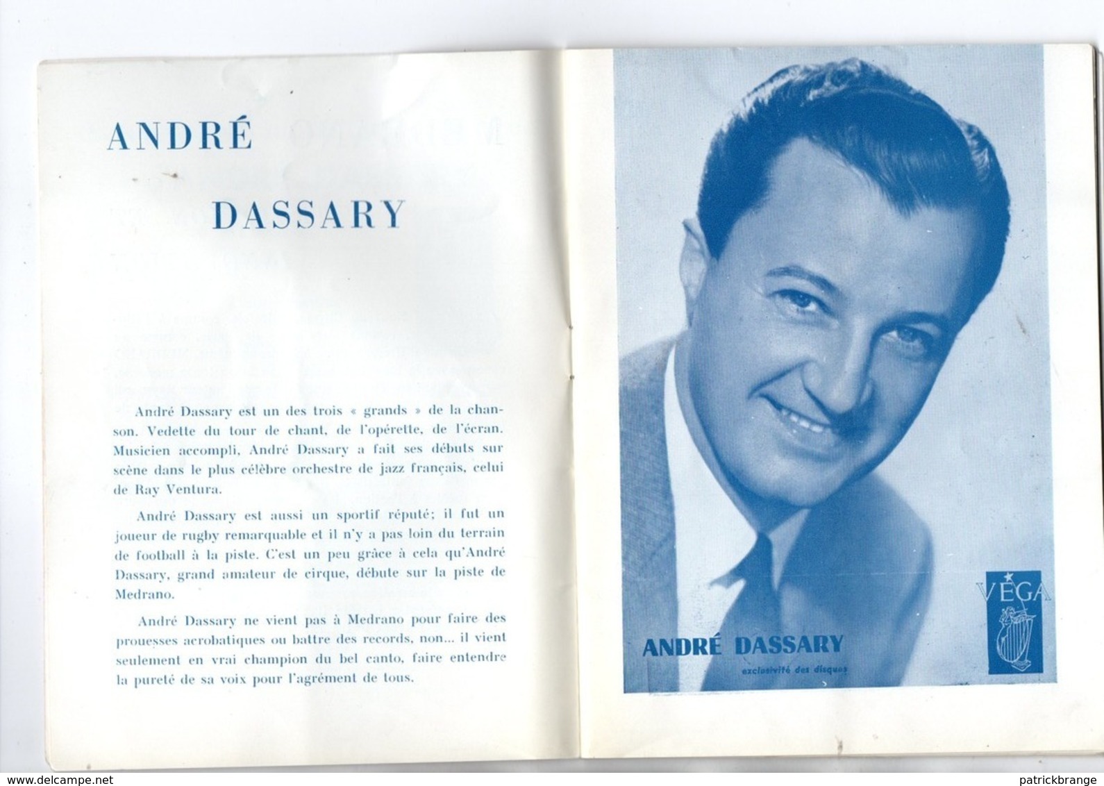 PROGRAMME . MEDRANO DE PARIS . " LA ROUTE QUI CHANTE " . A. DASSARY, M. CASADESUS, PIERJAC, D. MARMIER  - Réf. N° 47P - - Programmes