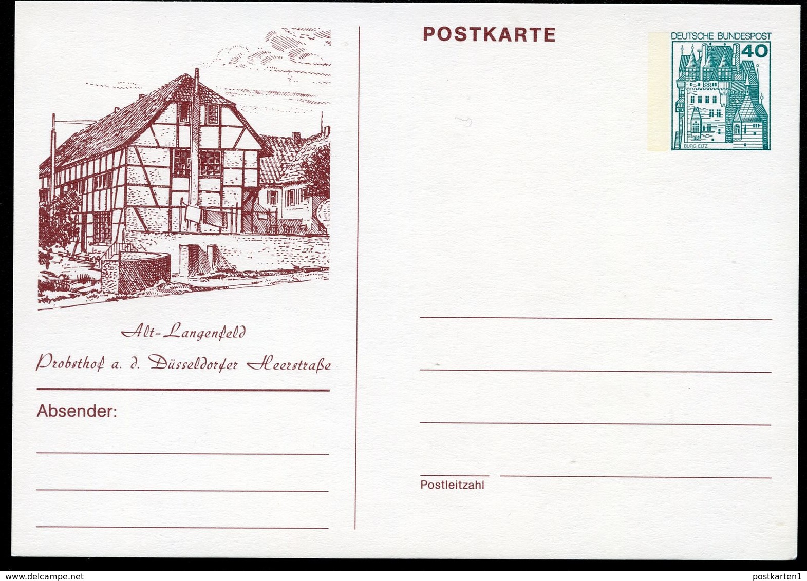 Bund PP100 B2/009 ALT-LANGENFELD PROBSTHOF 1978 - Cartes Postales Privées - Neuves