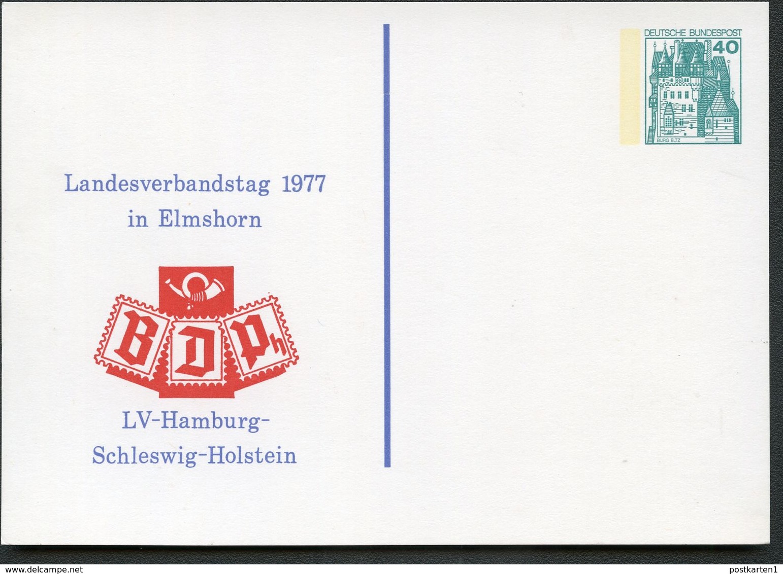 Bund PP100 C2/004-I ELMSHORN LANDESVERBANDSTAG 1977 - Cartes Postales Privées - Neuves