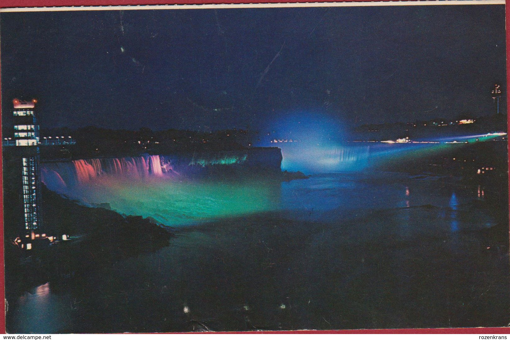 Canada Niagara Falls Ontario Illuminated By Night - Niagarafälle