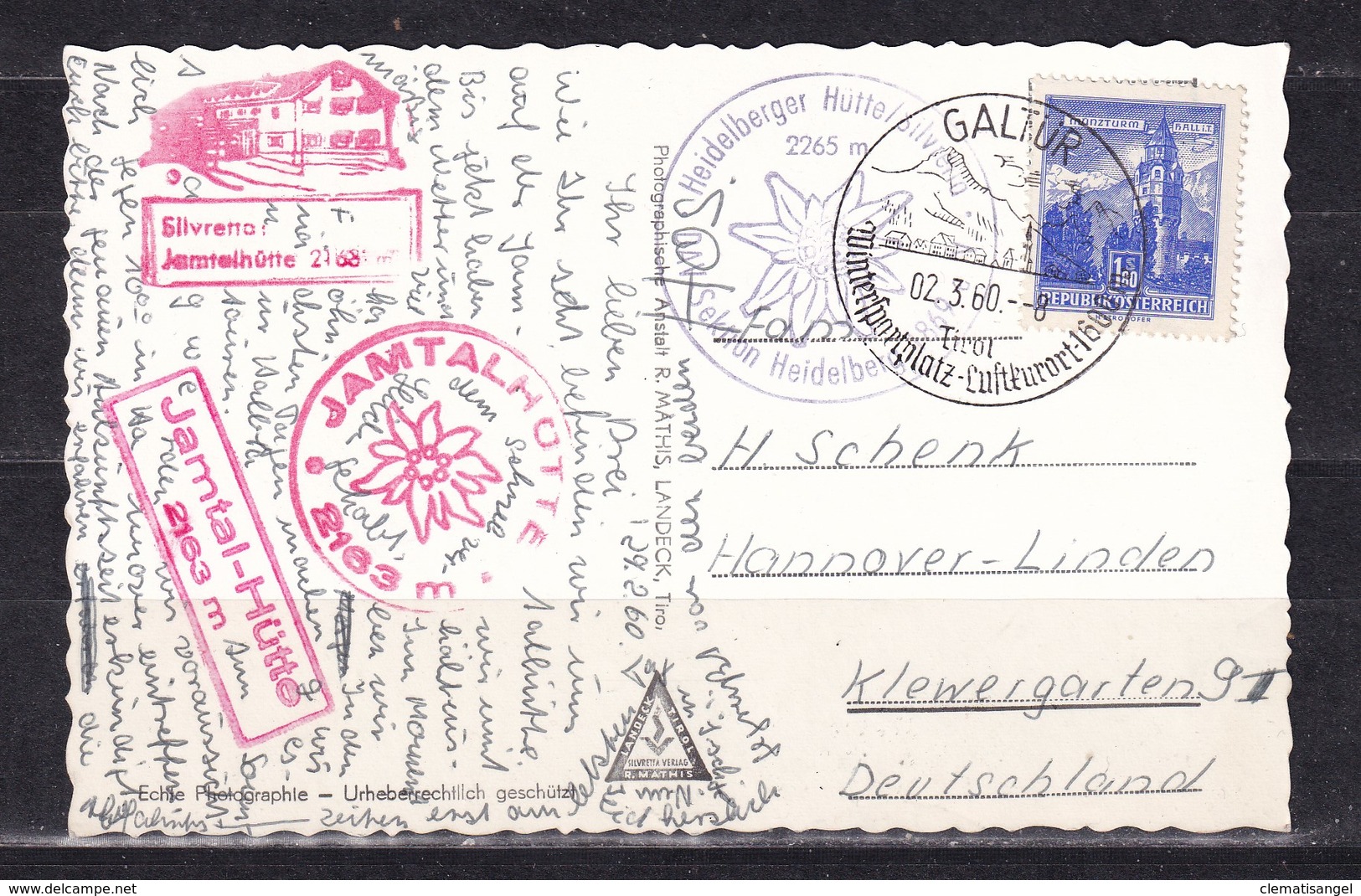 469L * HEIDELBERGER HÜTTE * JAMTALHÜTTE * GALTÜR ' 1960 **! - Galtür