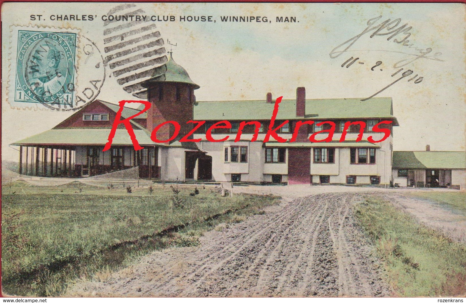 Winnipeg Manitoba Canada Country Club House RARE Old Postcard 1910 CPA - Winnipeg