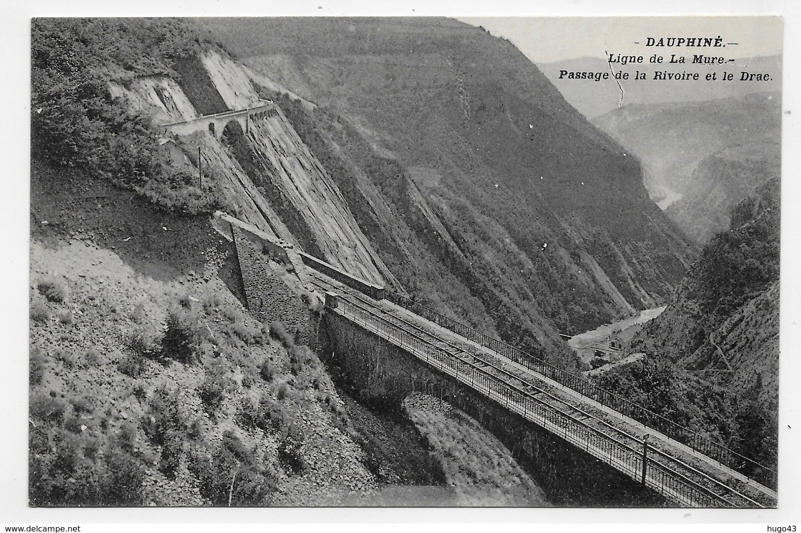 LA MURE - LIGNE DE CHEMIN DE FER - PASSAGE DE LA RIVOIRE ET LE DRAC - CPA NON VOYAGEE - La Mure