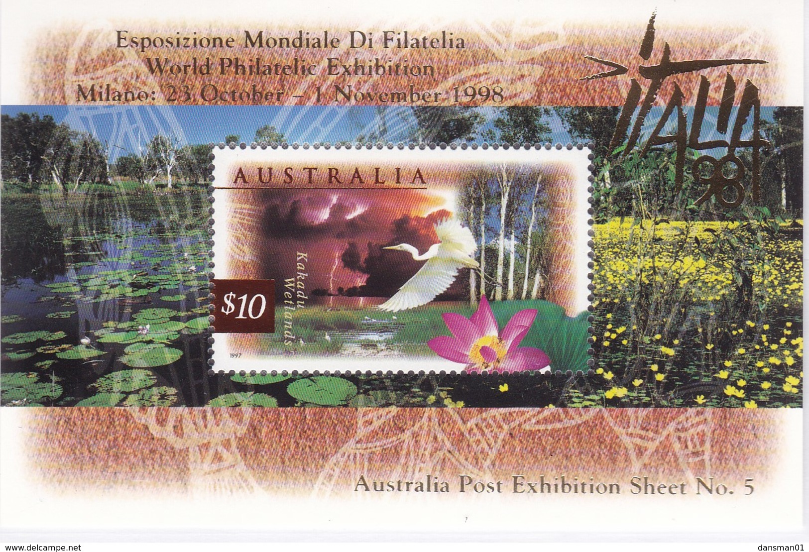 Australia 1997 Kakadu Wetlands Sc 1535c MNH ** Ovpt ITALIA 98 - Nuovi