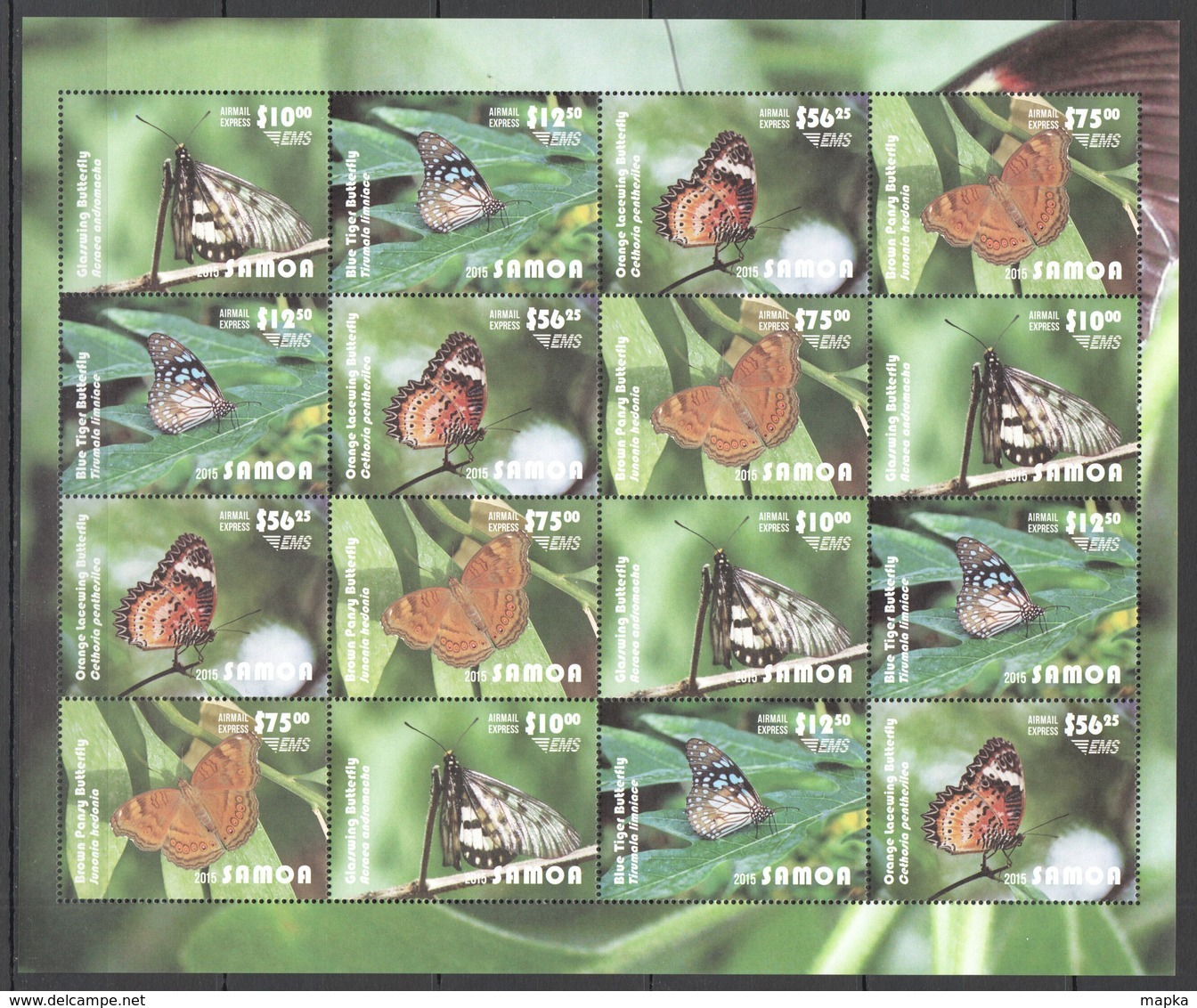 VV822 2015 SAMOA NIUAFO'OU TONGA FLORA & FAUNA BUTTERFLIES !!! MICHEL 480 EURO !!! 1SH MNH - Papillons