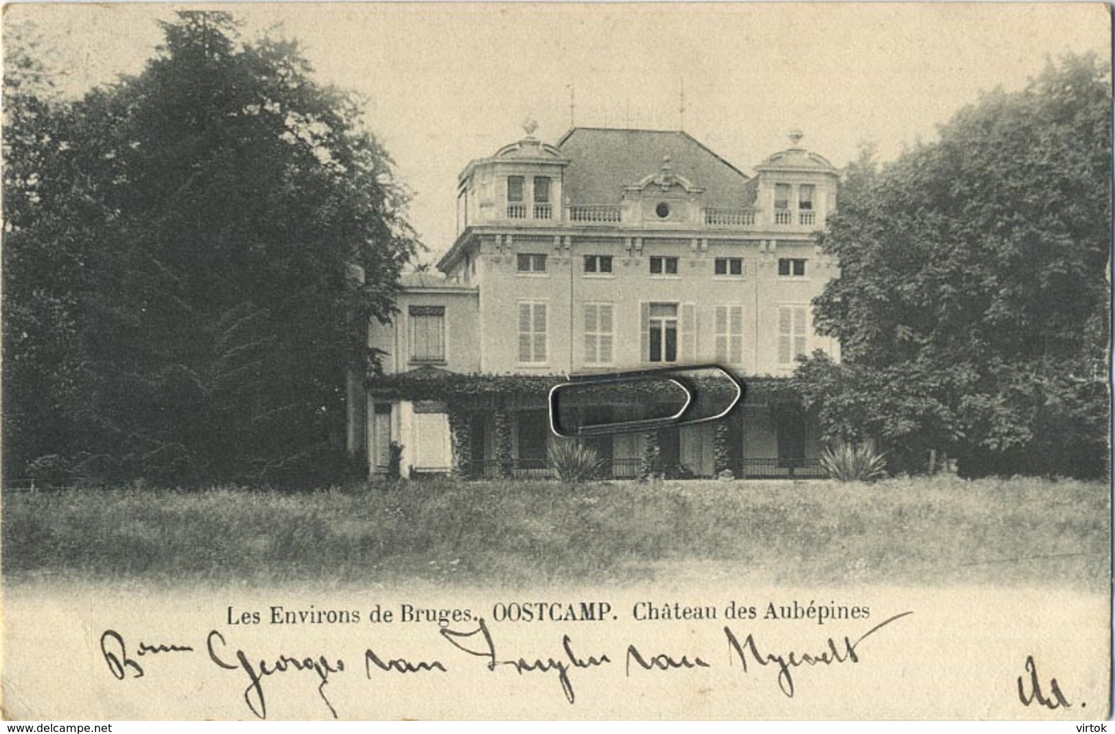 Oostcamp : Les Environs De Bruges : Chateau Des Aubépines ( Geschreven 1902  Met Zegel 1 Cent )  Perfecte Staat - Oostkamp