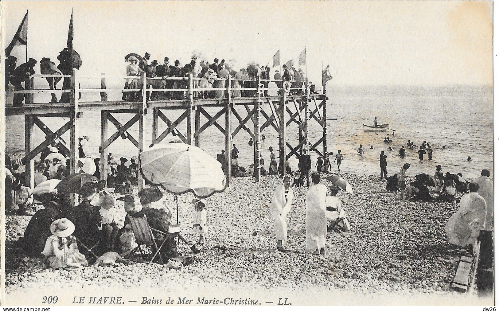 Le Havre - Les Bains De Mer Marie-Christine, Le Ponton - Carte LL N° 209 Non Circulée - Port