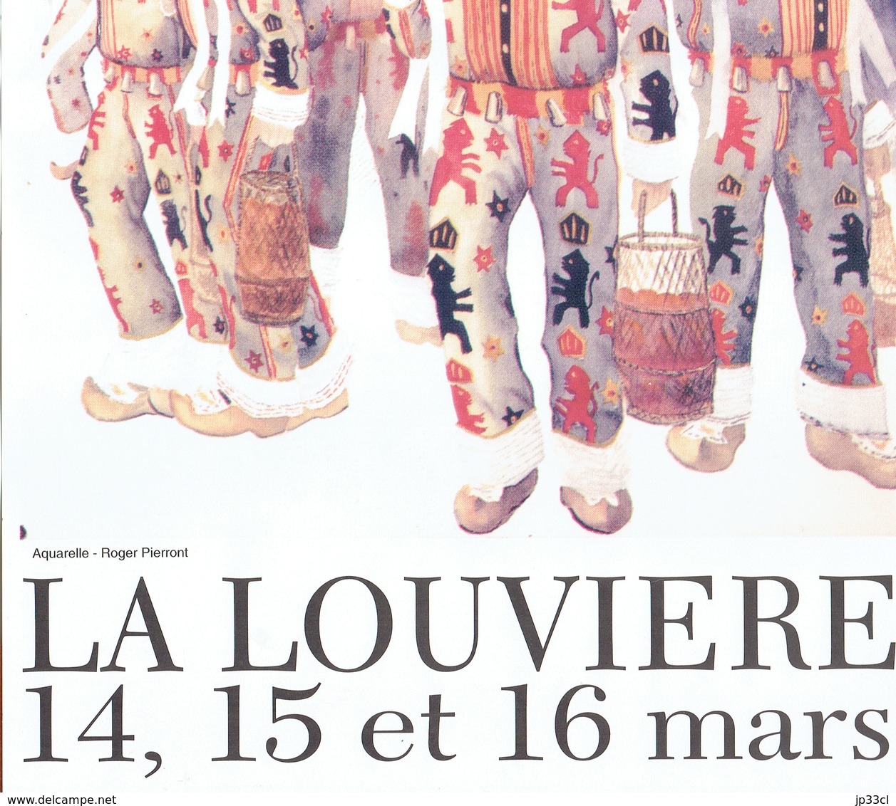 Affiche Du Carnaval De La Louvière (Laetare 1999) Reproduction D'une Aquarelle De Roger Pierront - Affiches