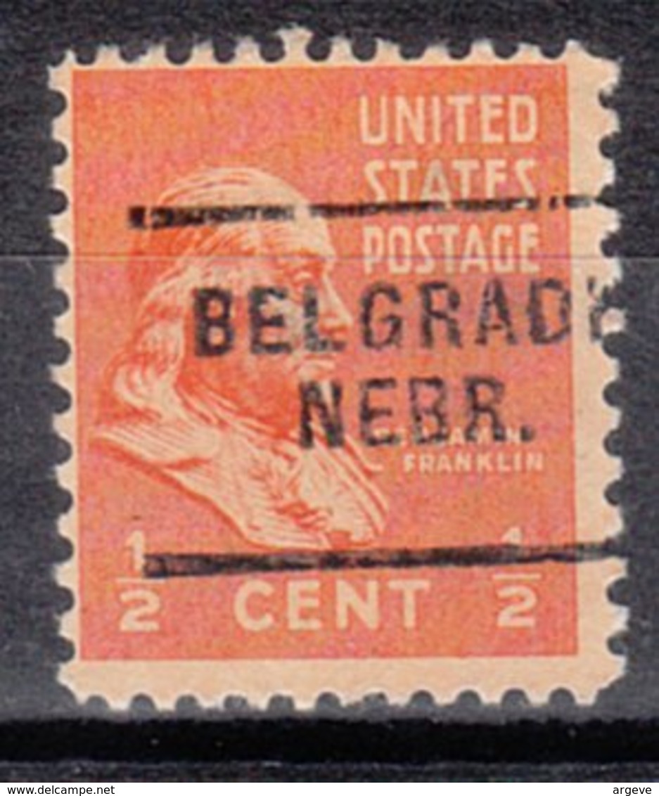 USA Precancel Vorausentwertung Preo, Locals Nebraska, Belgrade 703 - Vorausentwertungen