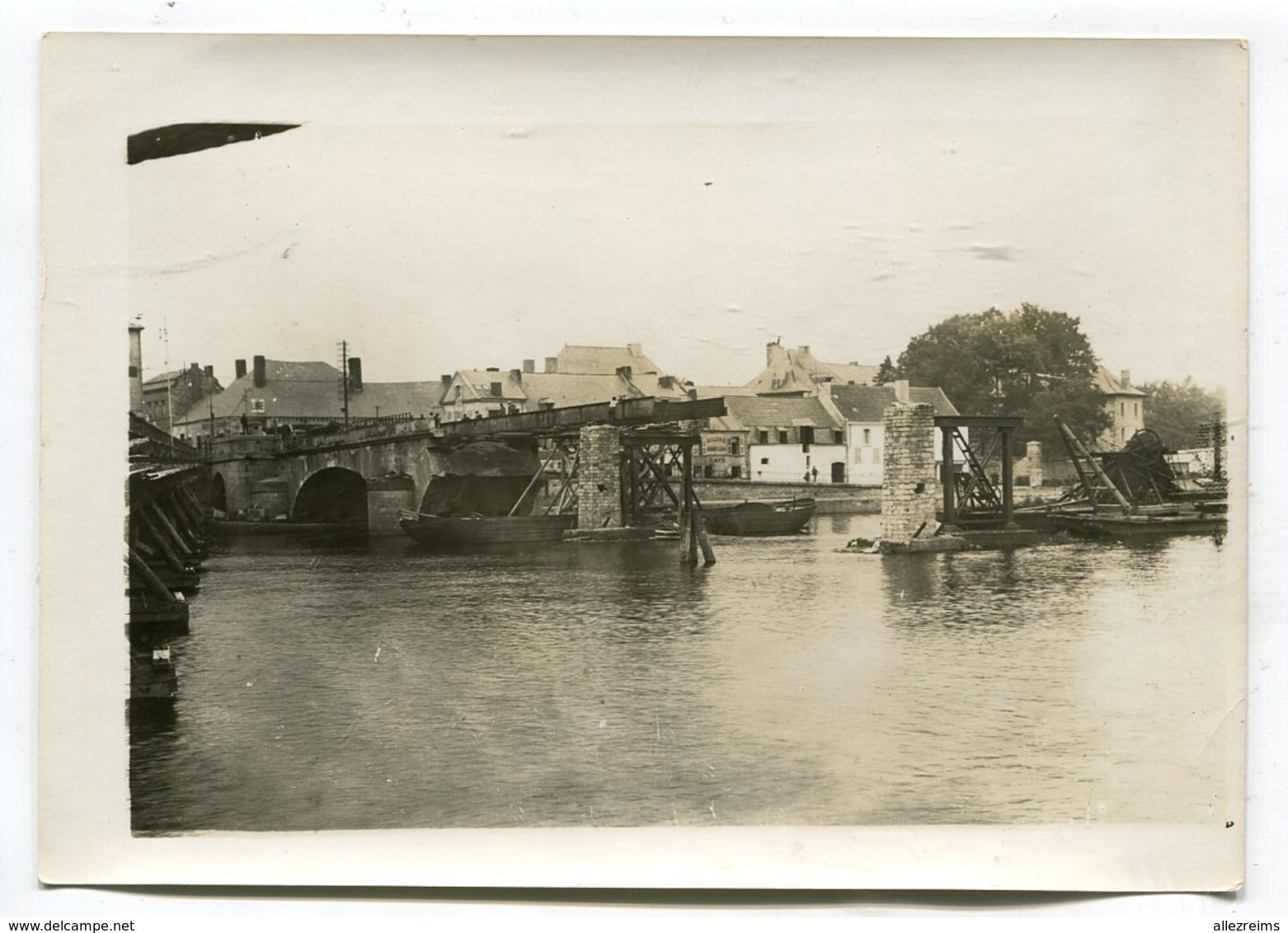 Photo Originale  Format : 180*128 Mm  GIVET  Reconstruction Du Pont 1929   A VOIR  !!! - Guerre, Militaire