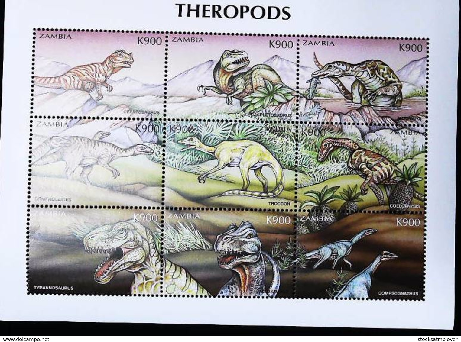 Zamba  1999 Dinosaurs, Prehistoric Animals - Zambia (1965-...)