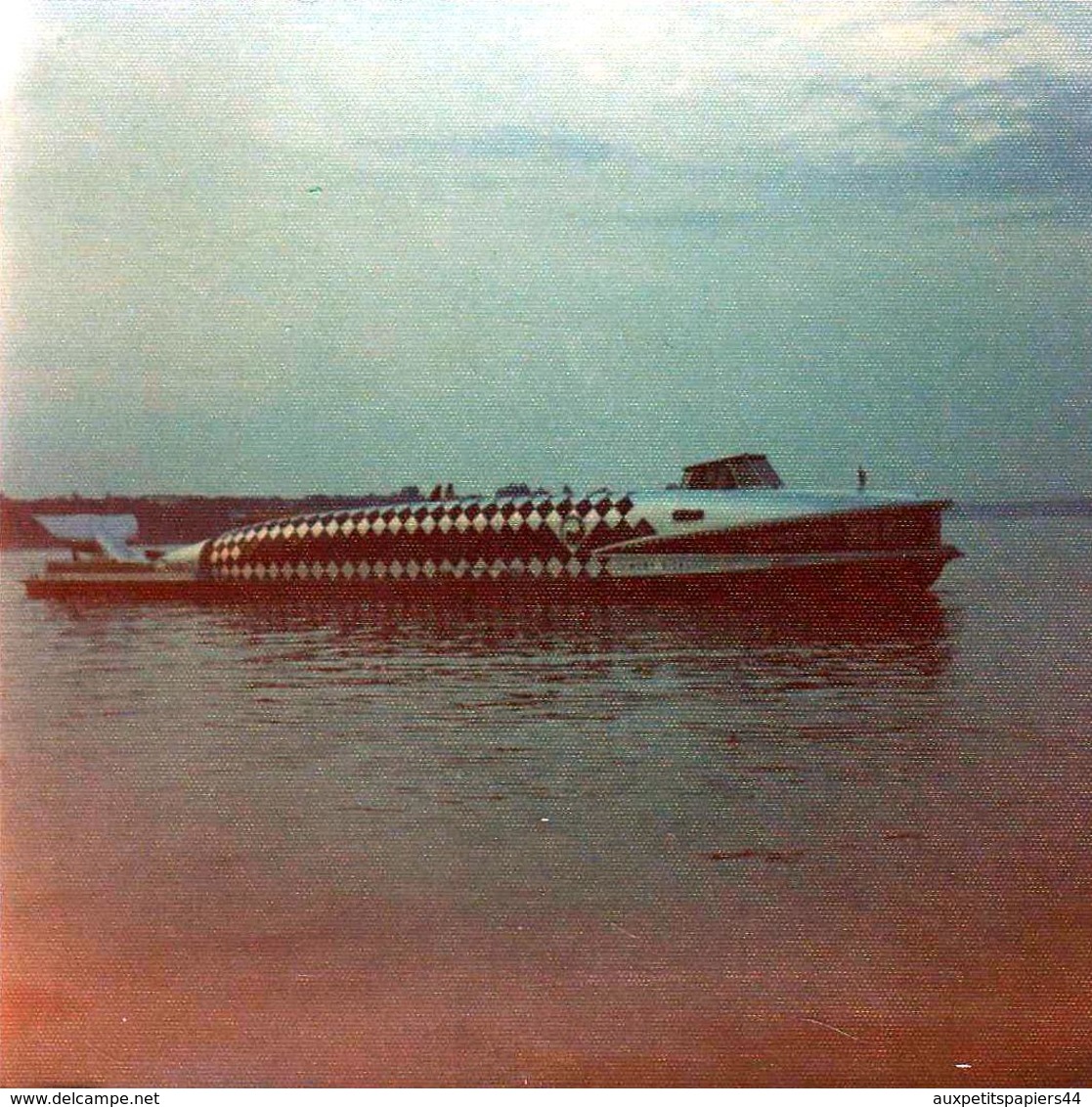 Insolite Photo Carrée Couleur étrange Bateau à La Forme De Baleine En 1974 - Légende Dos - Bateaux