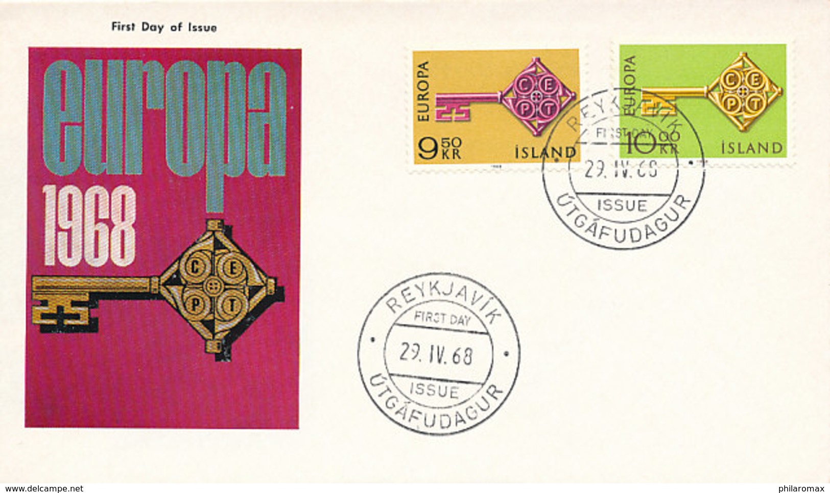 DC-2317 - FDC EUROPA CEPT 1968 ICELAND - 1968