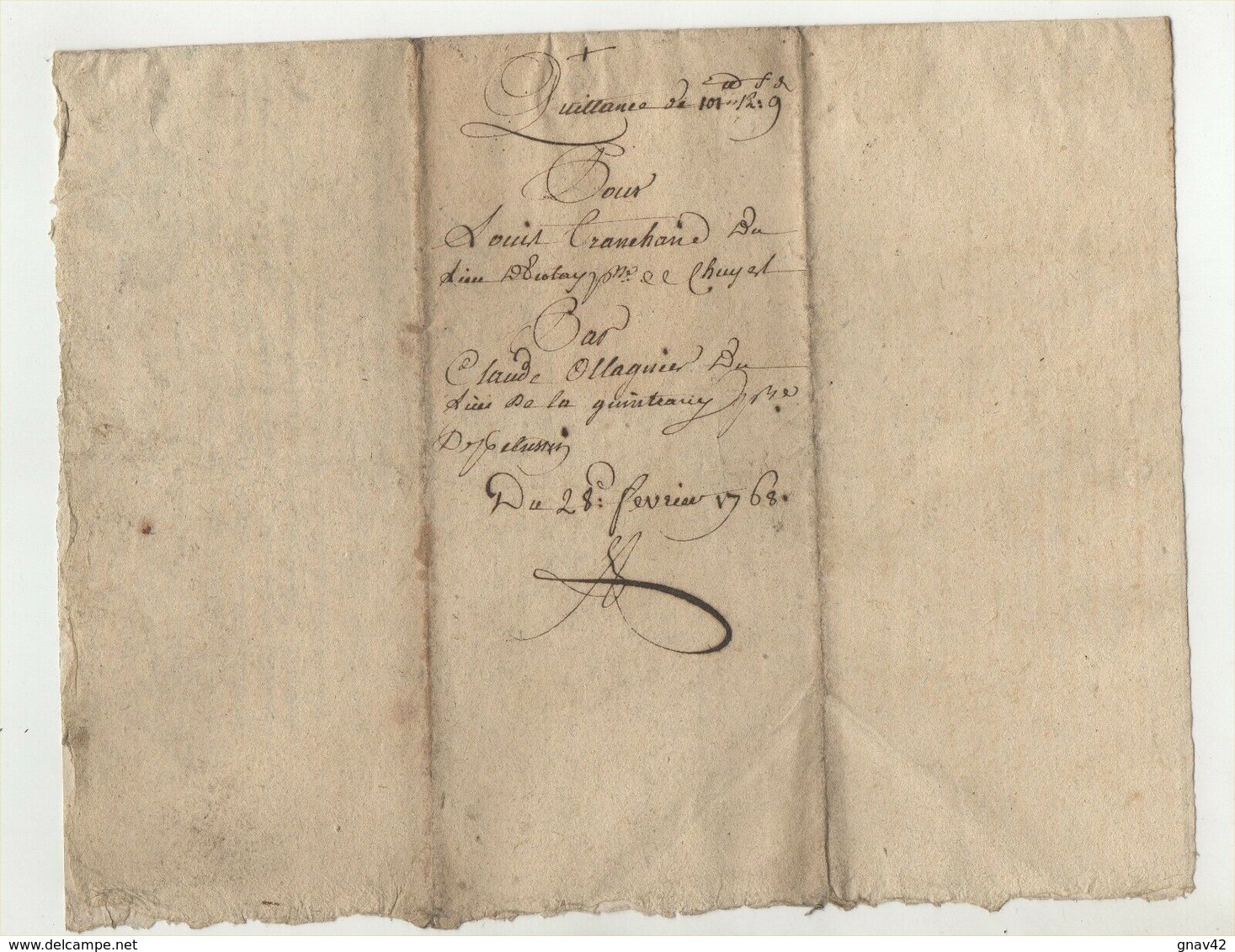 Loire Chuyer Pélussin 1768 - Manuscrits