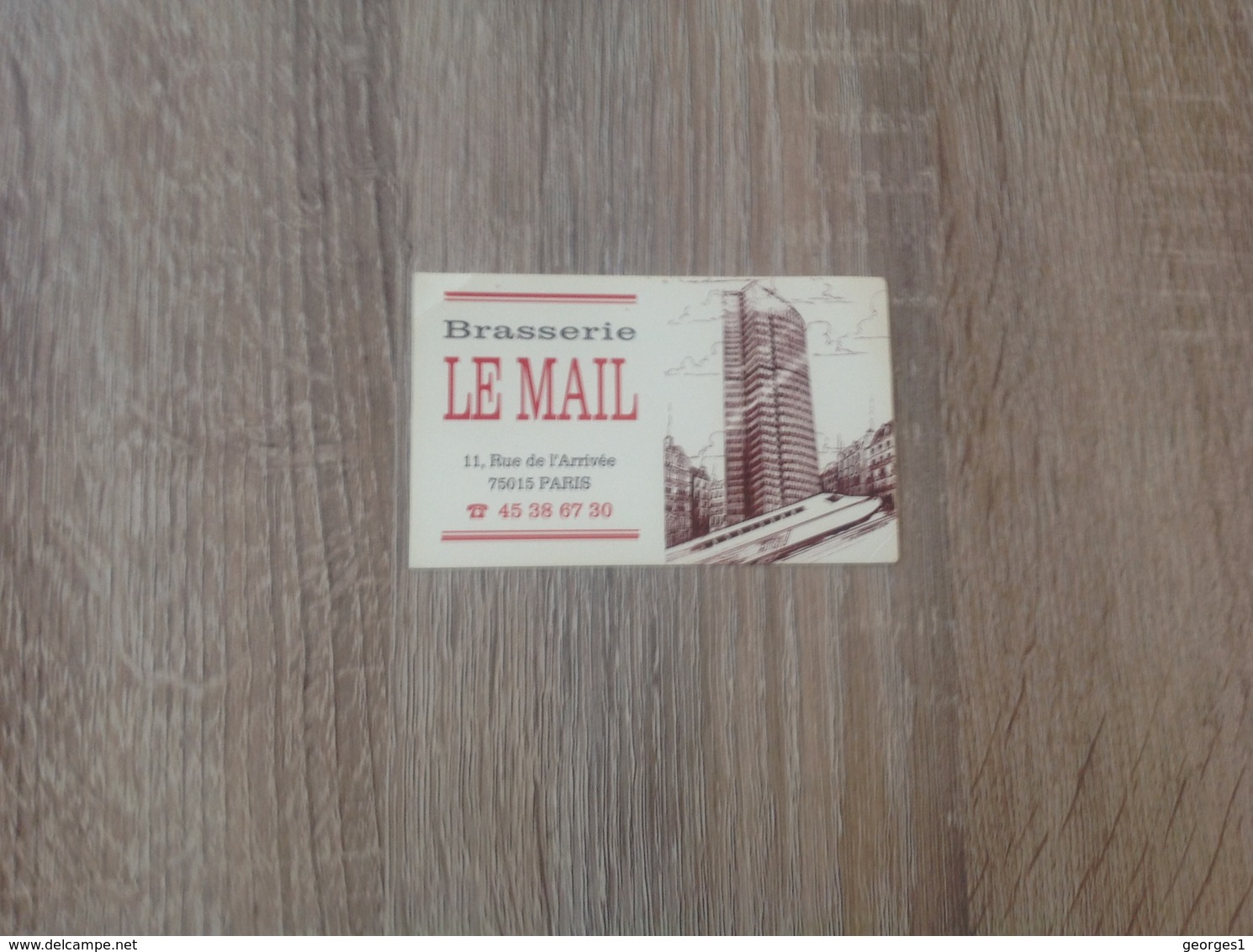 Ancienne Carte De Visite De Brasserie  Le Mail   Paris 15eme - Cartoncini Da Visita