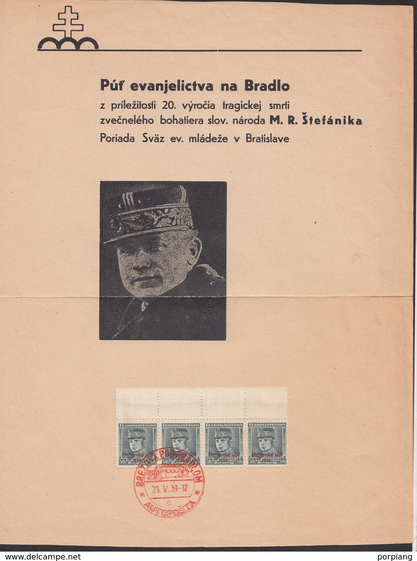 Slovakia 1939 21.5.1939 - Oblitérés