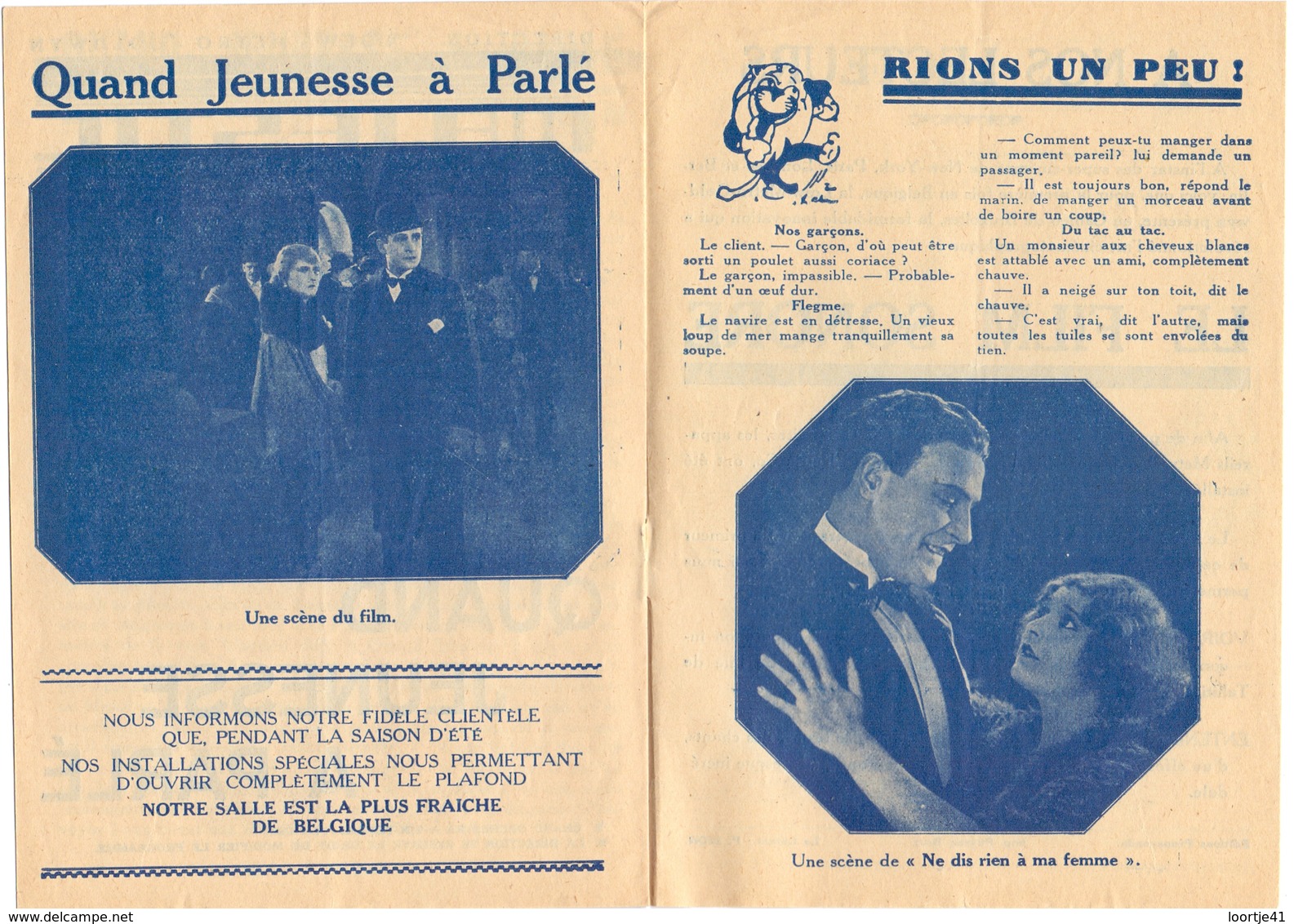 Pub Reclame - Ciné Cinema Bioscoop Majestic Gand Gent Film -  Elles - 1929 - Cinema Advertisement