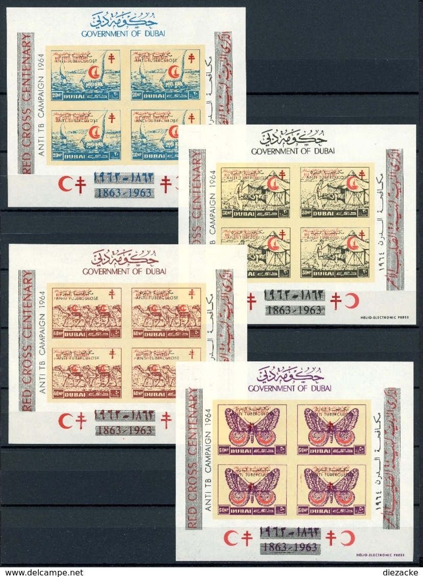 Dubai MiNr. Block 23-26 B Postfrisch MNH Rotes Kreuz (G844 - Dubai