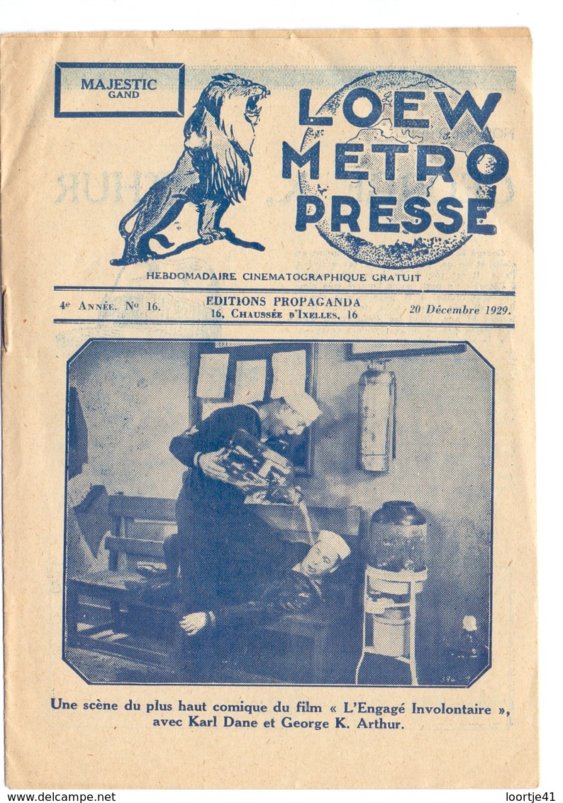 Pub Reclame - Ciné Cinema Bioscoop Majestic Gand Gent Film - L'engagé Involontaire - Mirages  - 1929 - Publicité Cinématographique