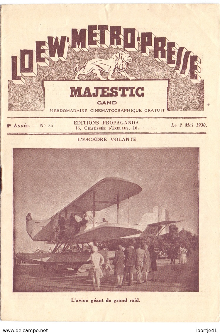 Pub Reclame - Ciné Cinema Bioscoop Majestic Gand Gent Film - L'Escadre Volante - 1930 - Publicité Cinématographique