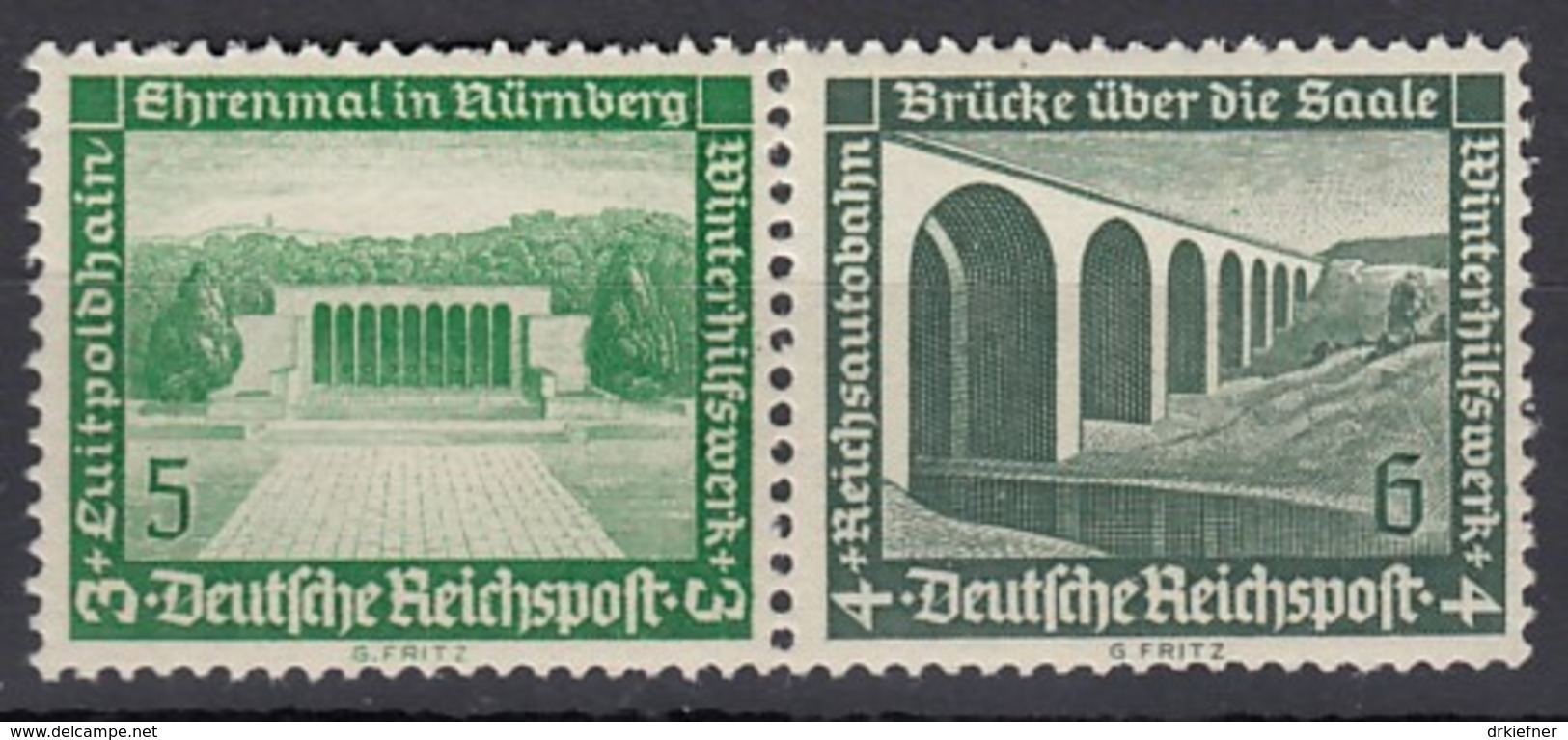 DR W 119, Postfrisch**, WHW: Moderne Bauten 1936 - Zusammendrucke