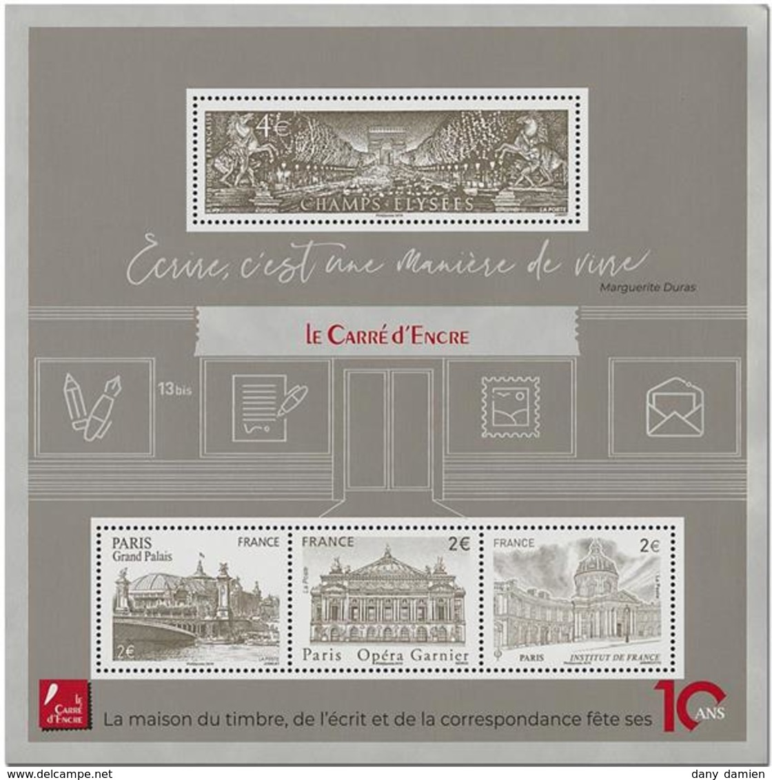 France - Bloc Feuillet Y&T N° F5368 - Feuille 10e Anniversaire Du Carré D'Encre (2019) - Neufs