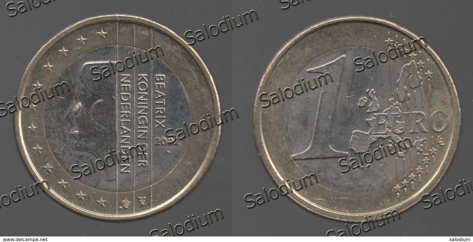 1 Euro 2002 - Netherland Olanda - Variante Errore Moneta - Error Coin - Occhio Eye (40019) - Errors And Oddities