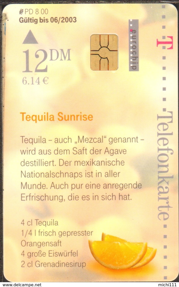 Phonecard Telefonkarte Tequila Sunrise  Mezcal 2003 12 DM 6,14€ Used - P & PD-Series : Guichet - D. Telekom