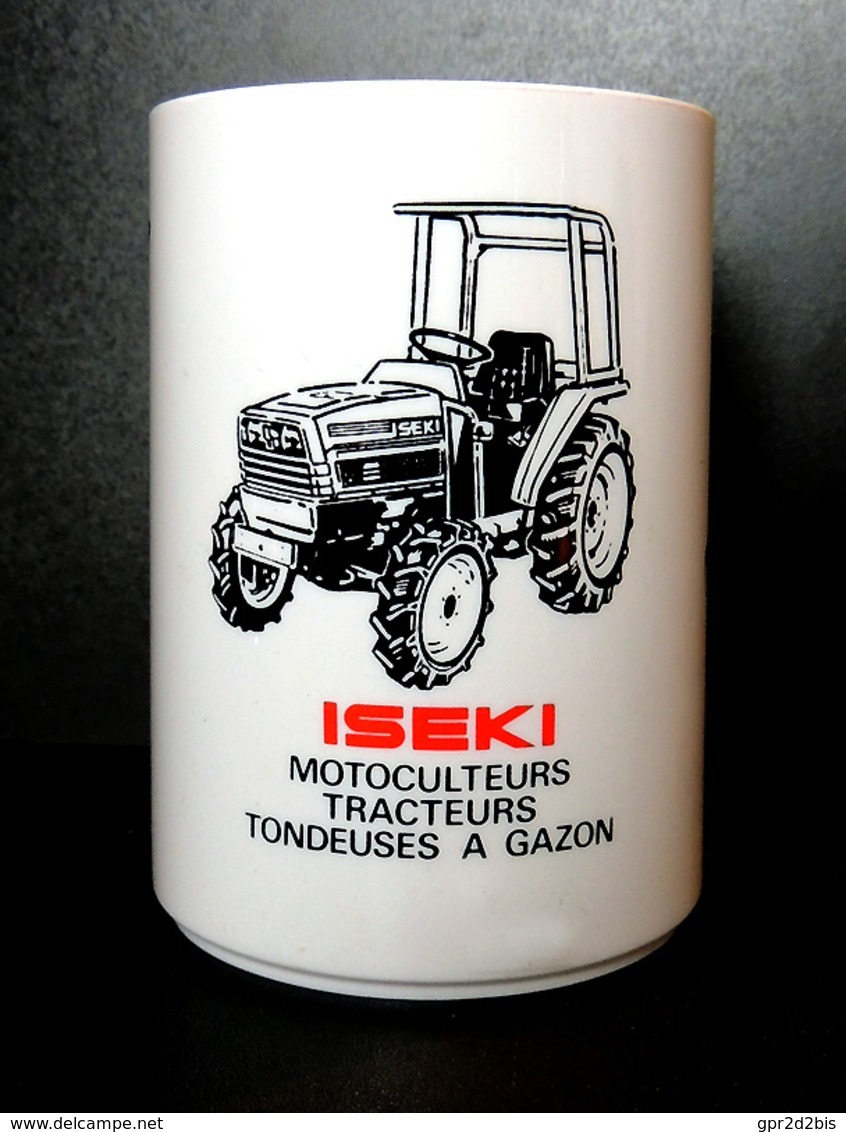 Tracteur Agricole ISEKI - Pot à Crayons/stylos Publicitaire - Noir & Rouge Sur Résine Blanche - Tractors