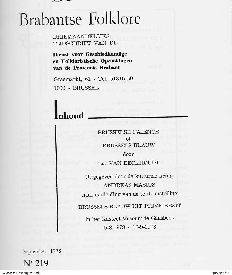 De Brabantse Folklore, nrs 184,185,194,196,204,209,212,215-216,219,220,223,232,233