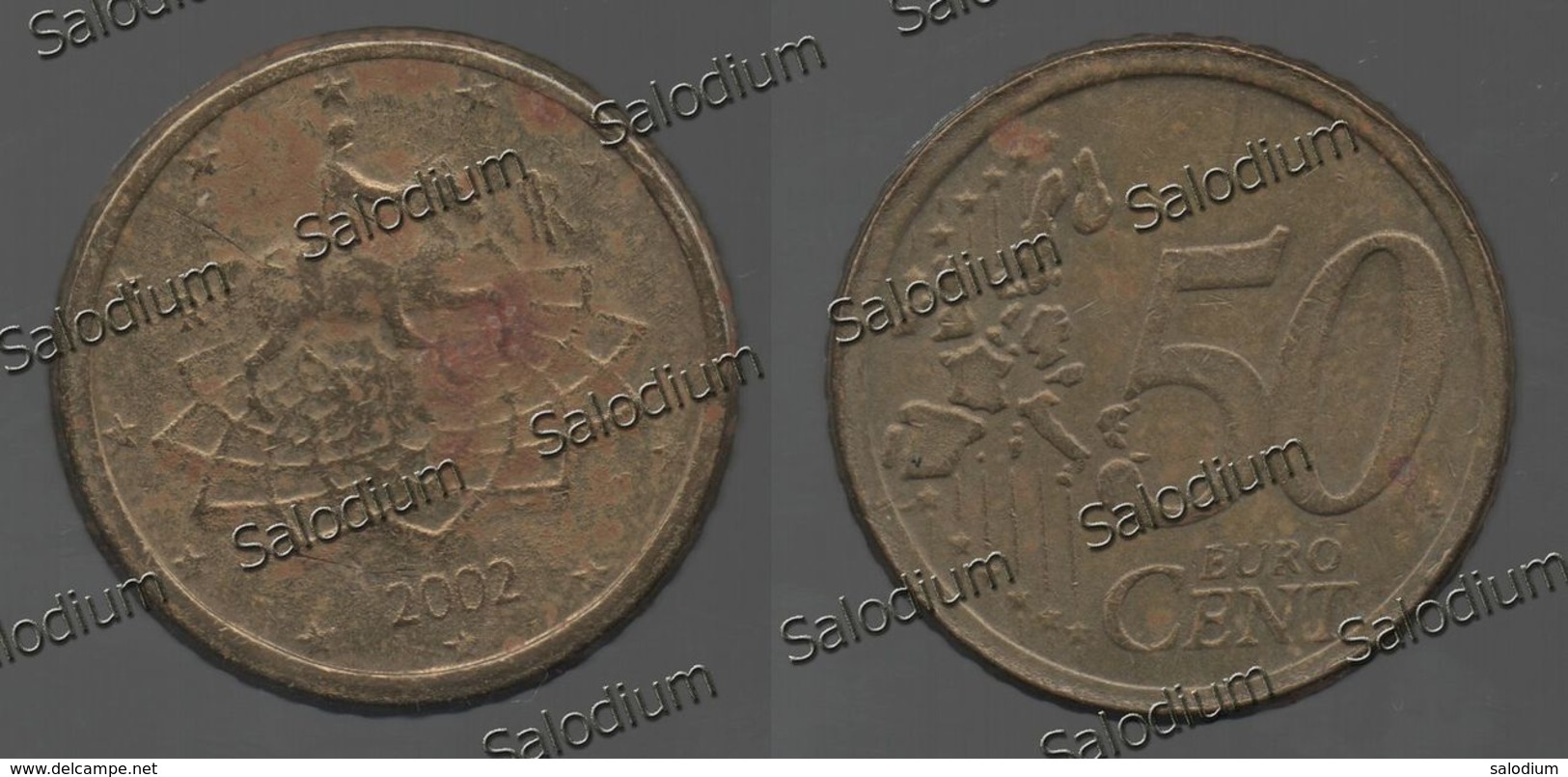 50 Euro Cent 2002 - Repubblica Italiana - Variante Errore Moneta - Error Coin - Fake ? Falso ? (40025) - Variétés Et Curiosités