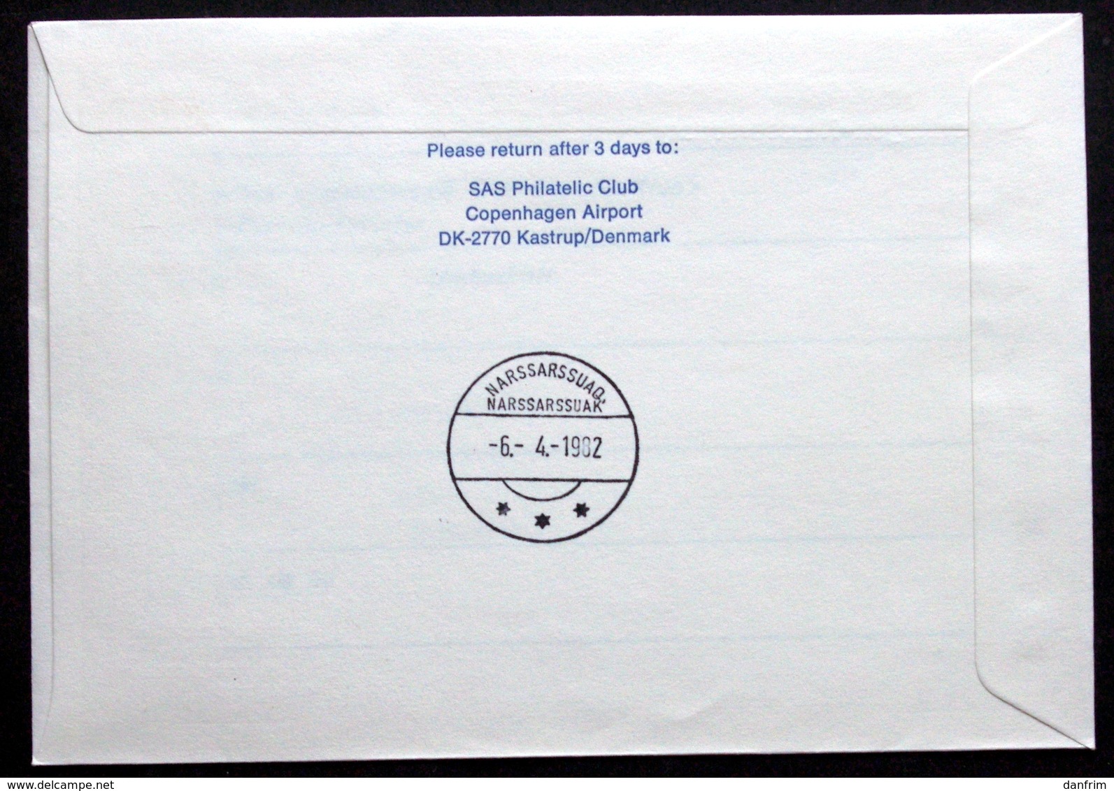 First SAS DC-8  Flight   Copenhagen /  Narssarssuaq  6-4-1982 ( Lot 225 ) - Lettres & Documents