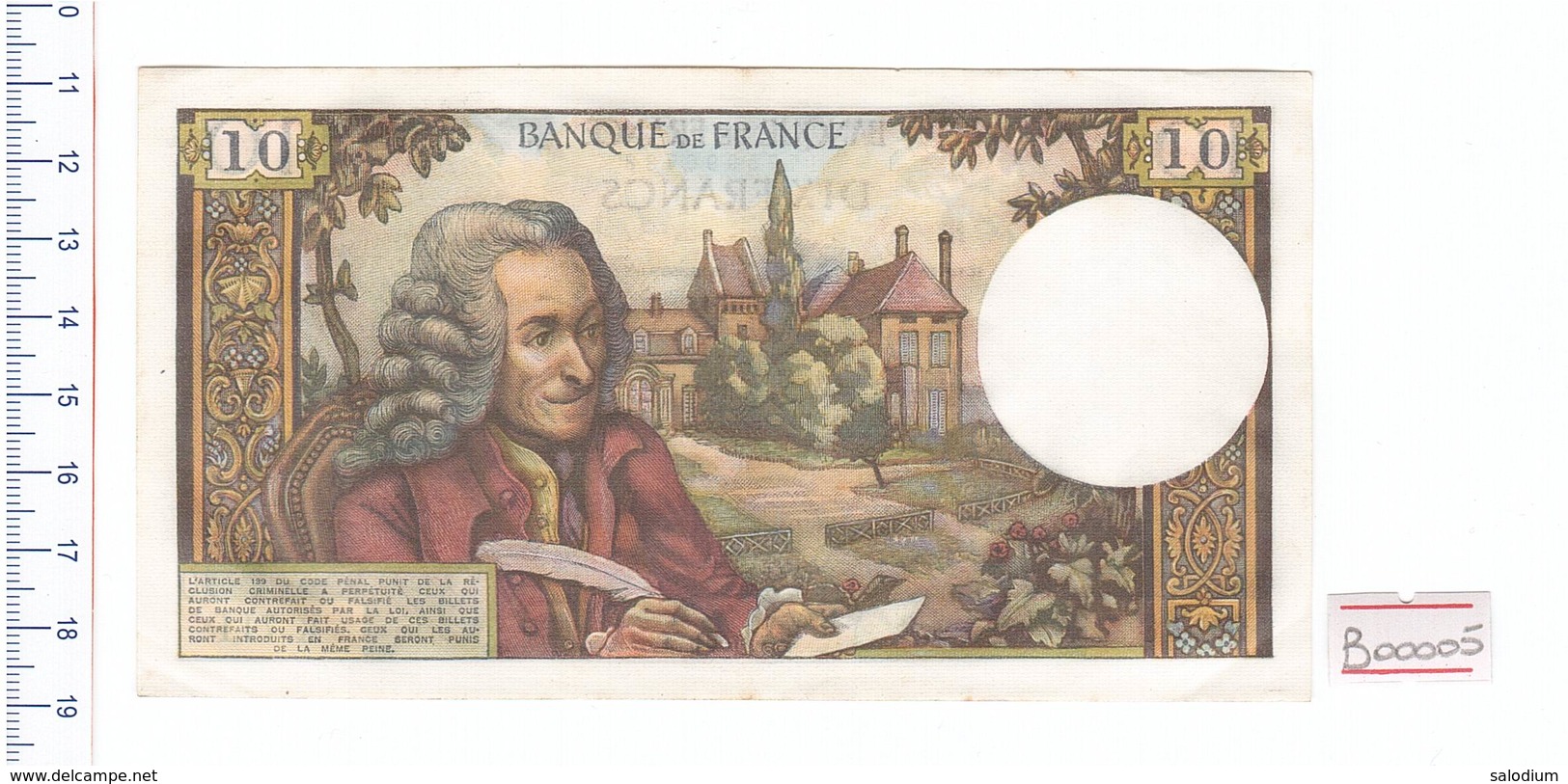 1971 - 96738 - BILLE DE DIX FRANCS VOLTAIRE - Banconota Banknote - 10 F 1963-1973 ''Voltaire''
