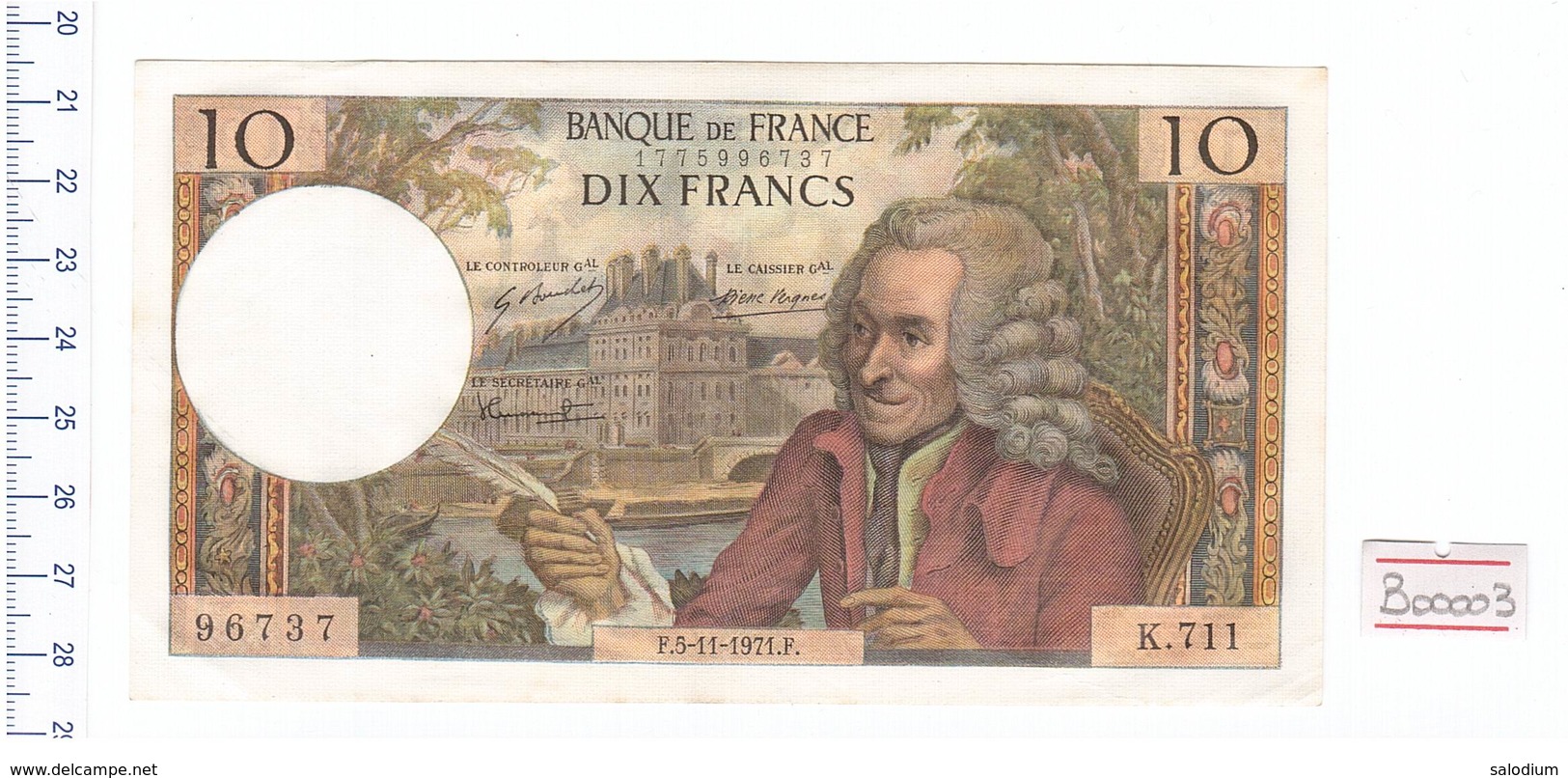 1971 - 96737 - BILLE DE DIX FRANCS VOLTAIRE - Banconota Banknote - 10 F 1963-1973 ''Voltaire''
