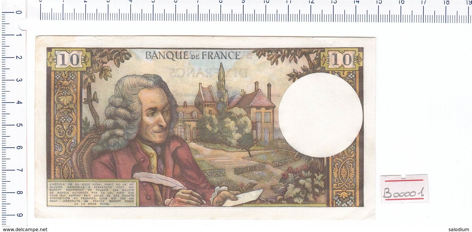 1971 - 96735 - BILLE DE DIX FRANCS VOLTAIRE - Banconota Banknote - 10 F 1963-1973 ''Voltaire''