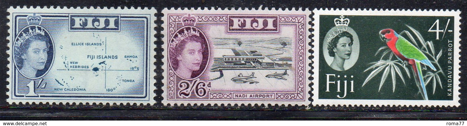 APR282 - FIJI 1961, Tre Valori * Linguella Forte  (2380A) - Fiji (...-1970)