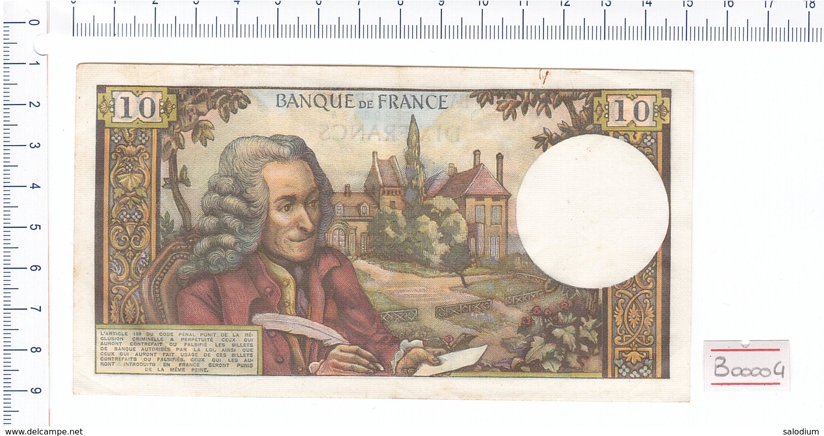 1971 - 96734 - BILLE DE DIX FRANCS VOLTAIRE - Banconota Banknote - 10 F 1963-1973 ''Voltaire''