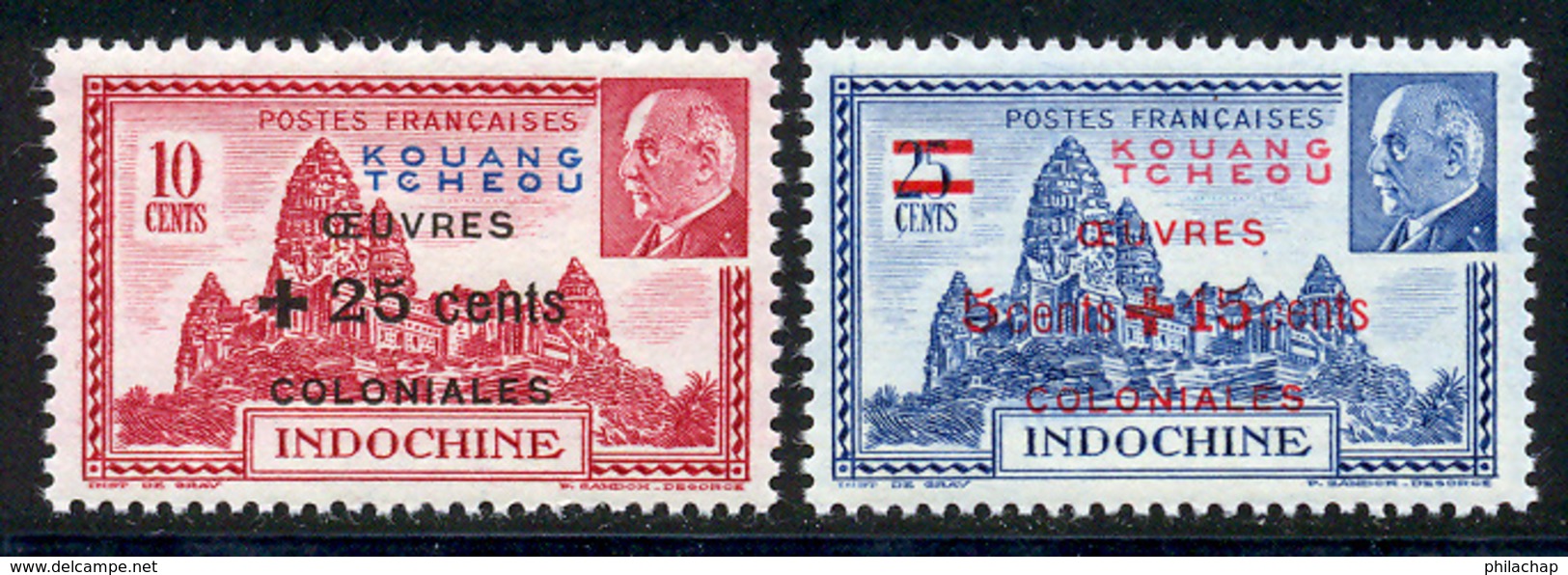 Kouang-Tcheou 1944 Yvert 156 / 157 ** TB Bord De Feuille - Unused Stamps