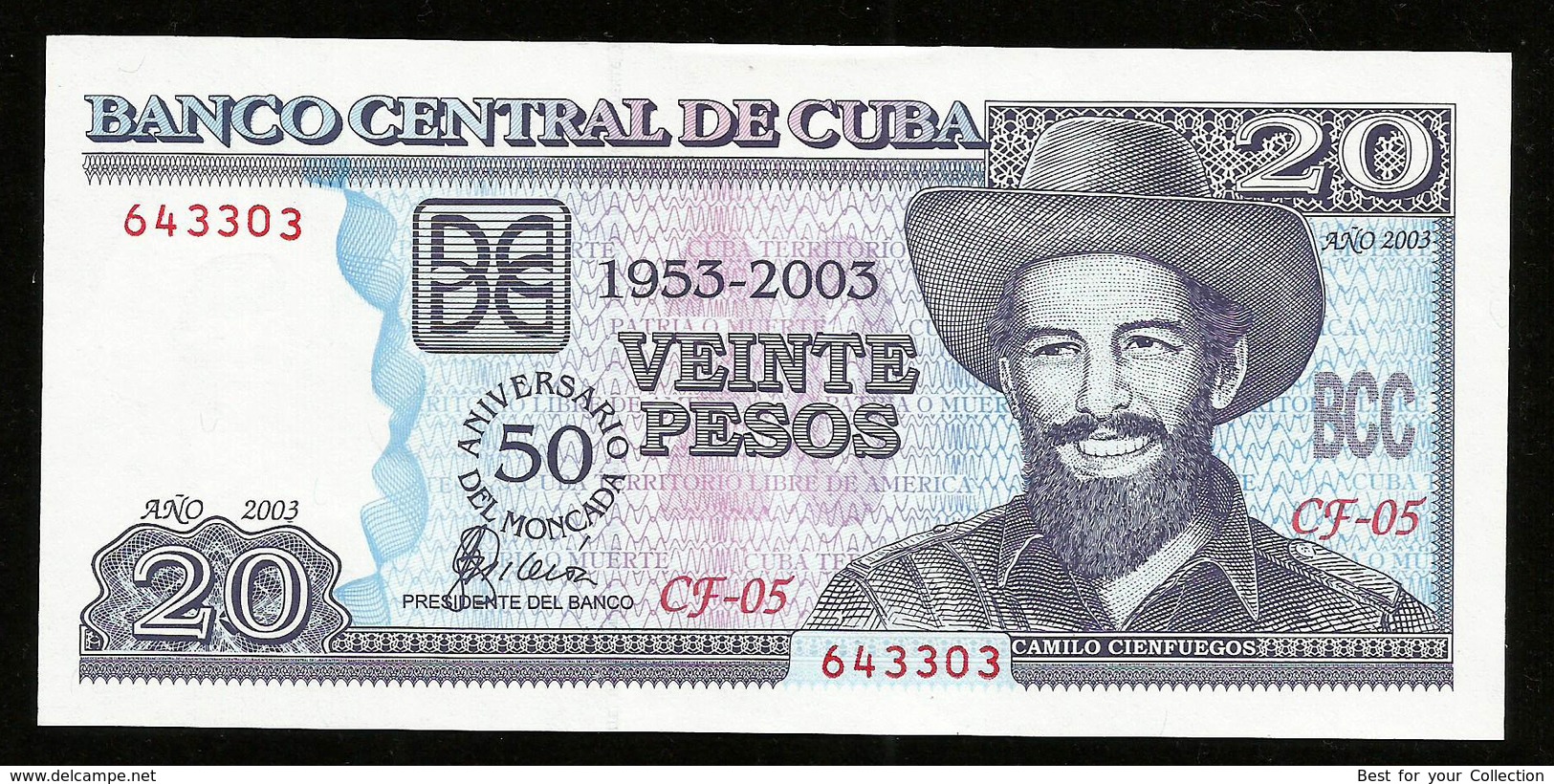 * Cuba 20 Pesos Commemorative 2003 ! UNC ! - Cuba