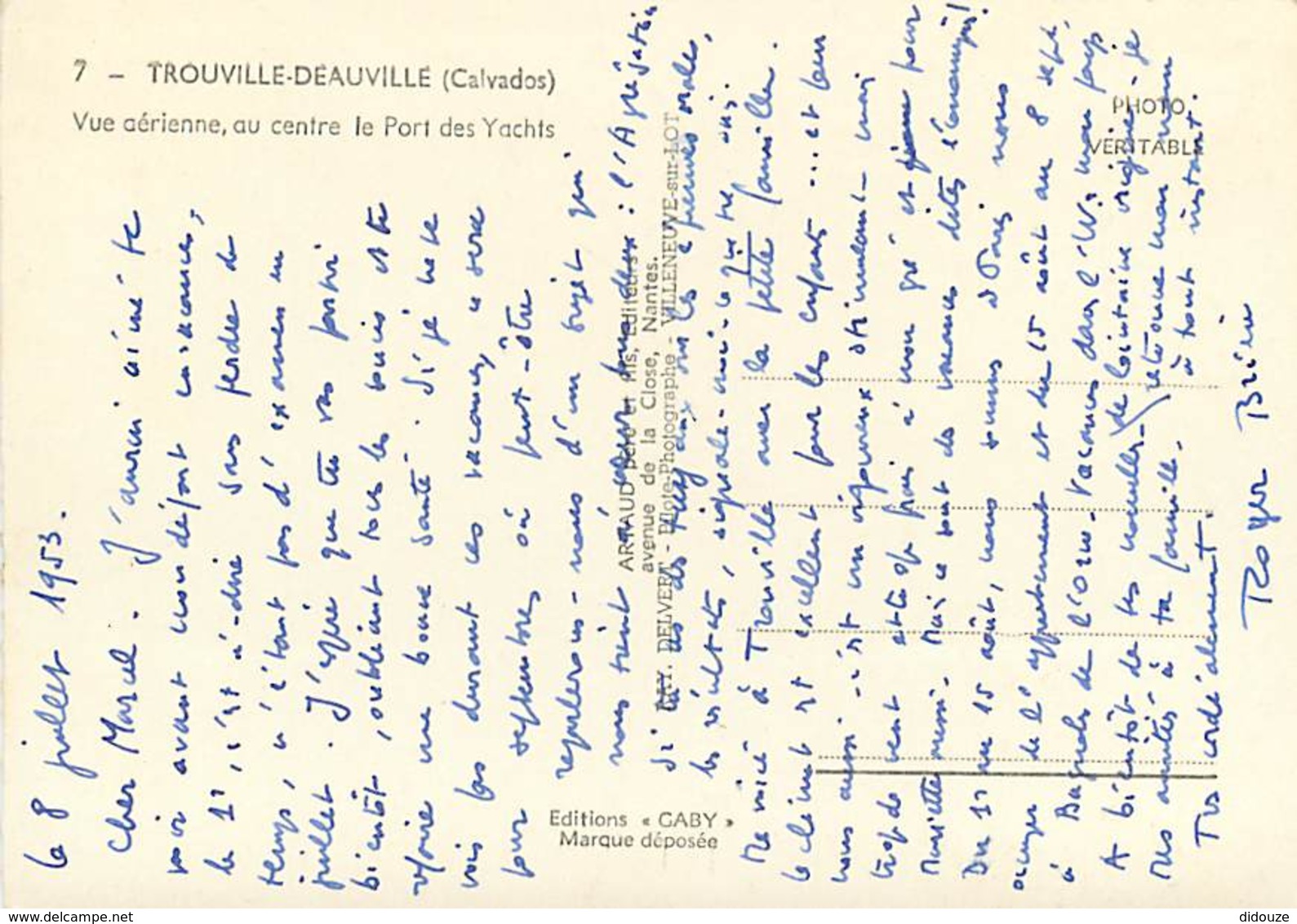 14 - Trouville - Deauville - Vue Aérienne, Au Centre Le Port Des Yachts - CPSM Grand Format - Voir Scans Recto-Verso - Trouville