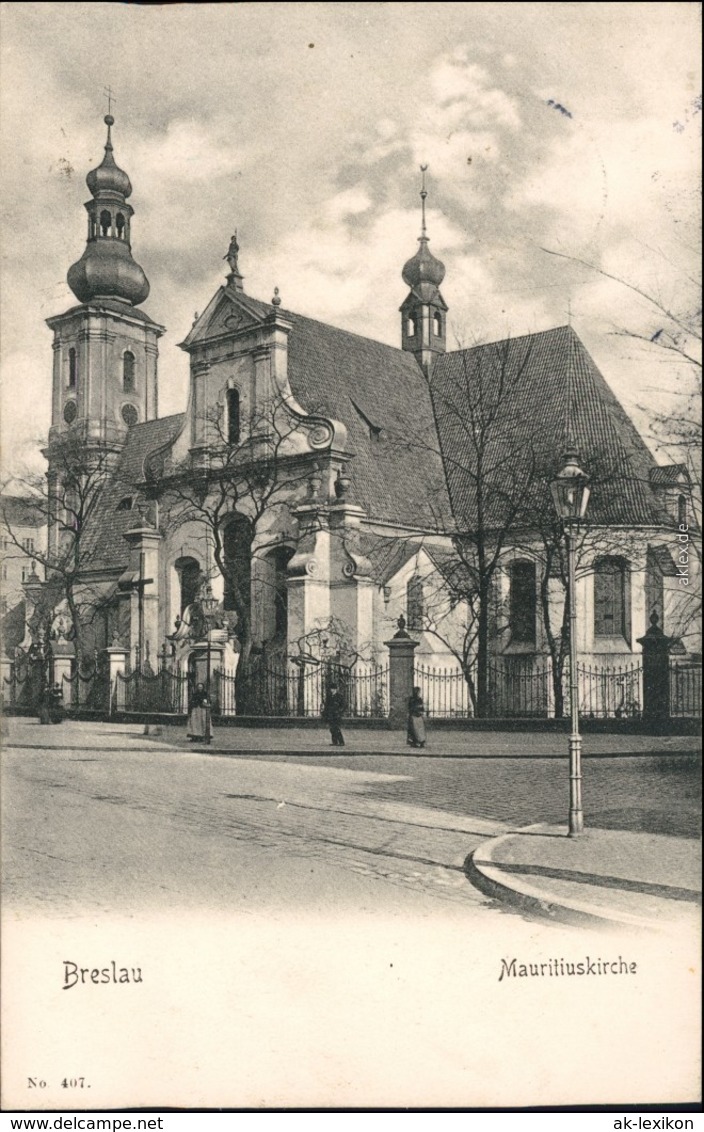 Ansichtskarte Breslau Wrocław Partie An Der Mauritiuskirche 1906  - Schlesien