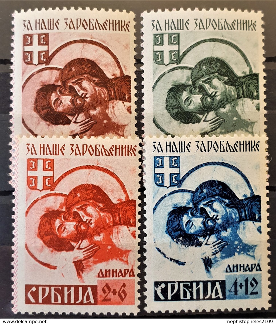 SERBIA UNDER GERMAN OCCUPATION 1941 - MNH - Mi 54 II - 57 II - Complete Set! - Ocupación 1938 – 45