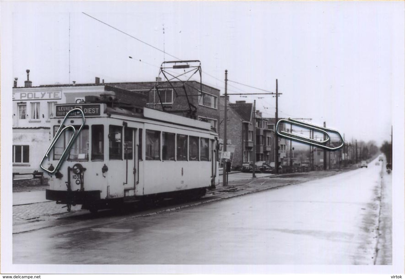 DIEST: TRAM : Leuvense Poort : Terminus  ** Foto Van Oude Cliché (15 X 10 Cm) Photo Vieux Cliché 1958 - Lieux