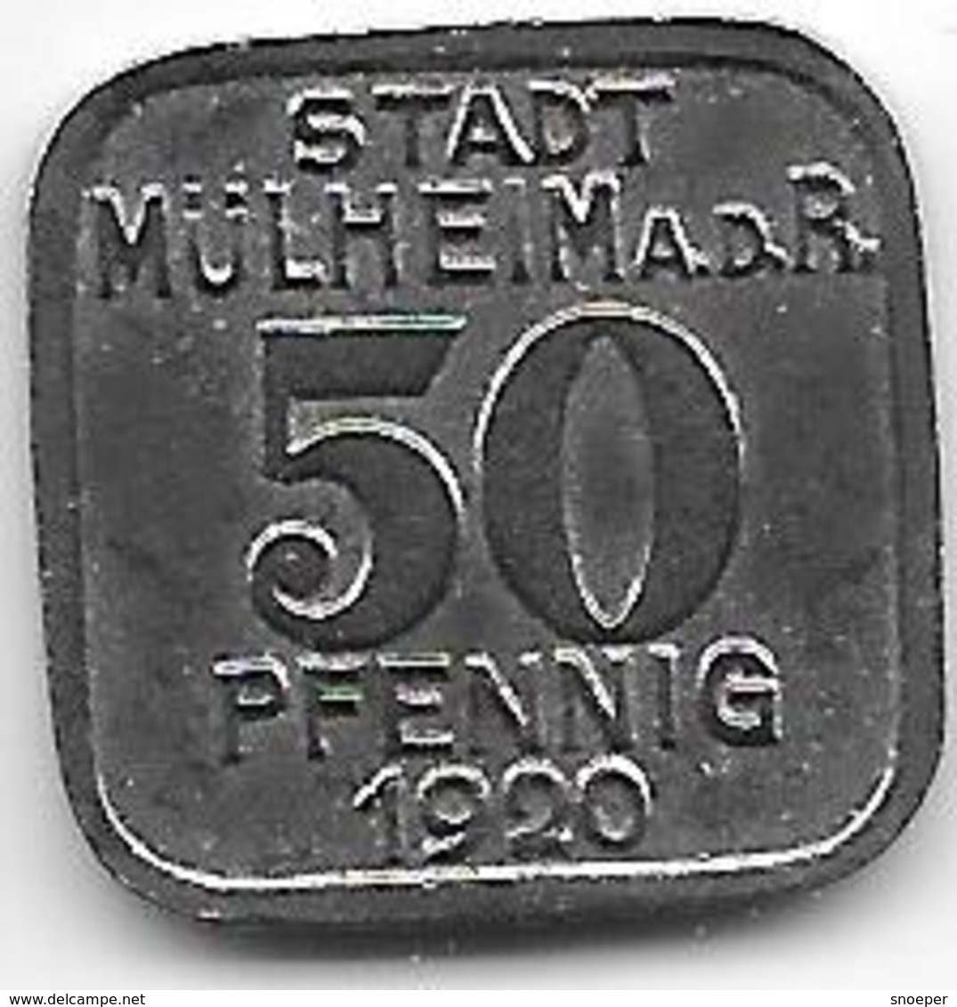 *notgeld Muhlheim 50 Pfennig 1920 Fe  344.6 - Andere & Zonder Classificatie
