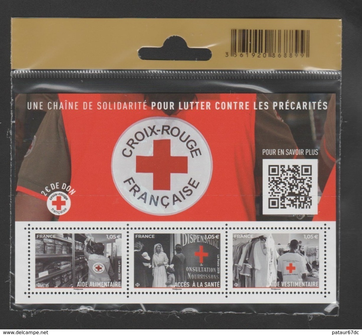 FRANCE / 2019 / Y&T N° 5350/5352 ** Ou F5350 ** : Bloc "Croix-Rouge : Solidarité Contre Précarités X 1 - Sous Blister - Neufs