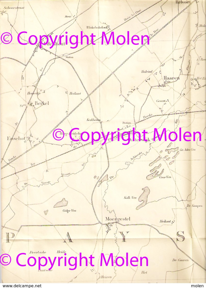 STAFKAART MAARLE Ravels Ed. 1909 TILBURG EINDHOVEN GOORLE HILVARENBEEK SINT-OEDENRODE LOON-OP-ZAND BOXTEL SCHIJNDEL S220 - Cartes Topographiques